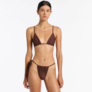 SIR. Swim Jeanne Chocolate Brown String Brief Bikini Bottom Size US 8